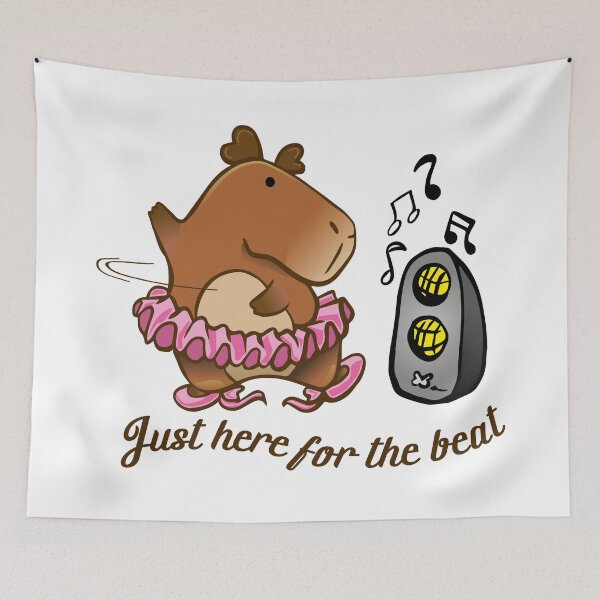 Item preview, Capybara just here for the beat designed and sold by Konopikyu.