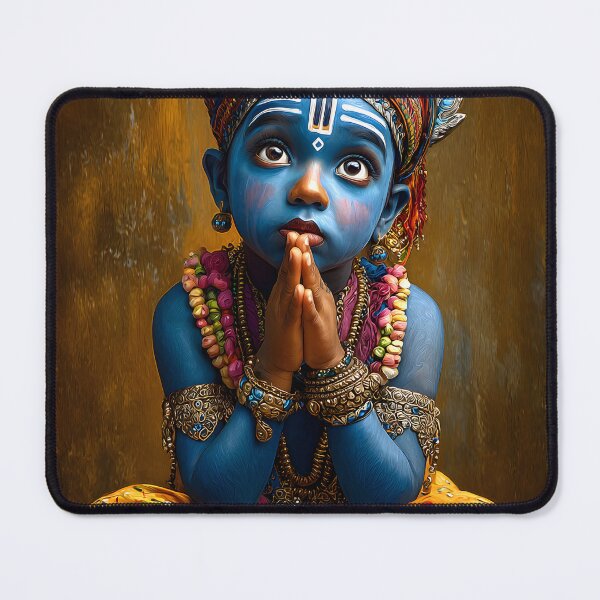 Item preview, Vibrant Representation of Lord Krishna in Prayer designed and sold by Artessie.