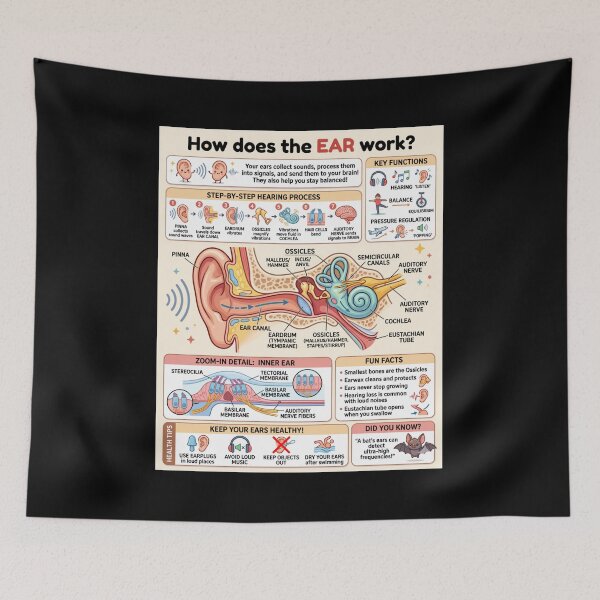 Item preview, How Does The Ear Work Human Anatomy Hearing Science Education designed and sold by adiencarteras.