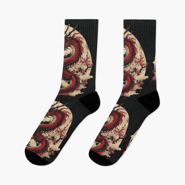 Item preview, Red Dragon Japanese Style | Mythical Asian Dragon Art | Fantasy Tattoo Aesthetic designed and sold by Kate1art.