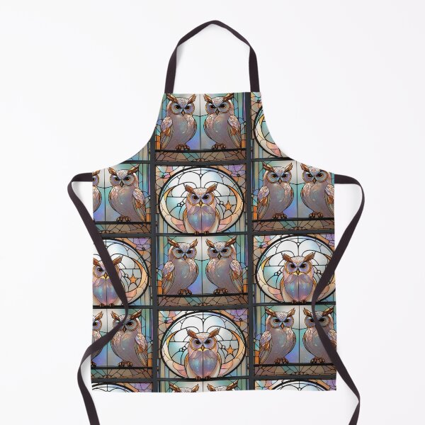 Item preview, Mystical Owls in Golden Moon Stained Glass designed and sold by BriSher.