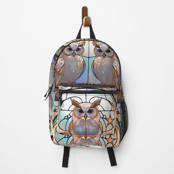 Item preview, Mystical Owls in Golden Moon Stained Glass designed and sold by BriSher.