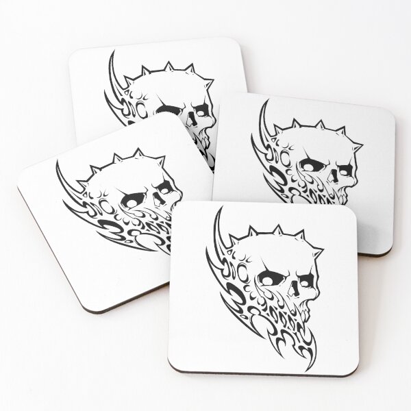 Item preview, Skull silhouette ornament, cybergoth tribal art designed and sold by Tribalgothss.