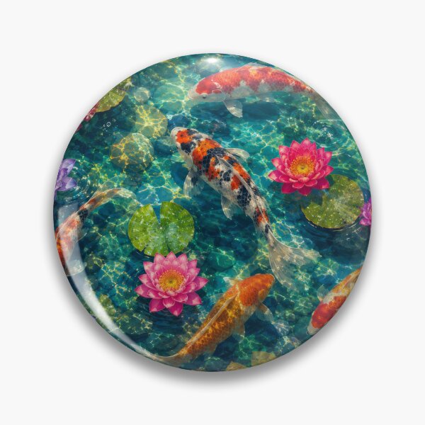 Item preview, Crystal Clear Koi Pond Japanese Water Garden Artwork designed and sold by ArtComixHaven.