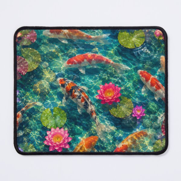 Item preview, Crystal Clear Koi Pond Japanese Water Garden Artwork designed and sold by ArtComixHaven.