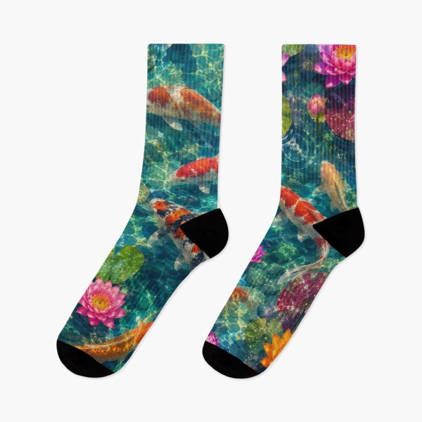 Item preview, Crystal Clear Koi Pond Japanese Water Garden Artwork designed and sold by ArtComixHaven.