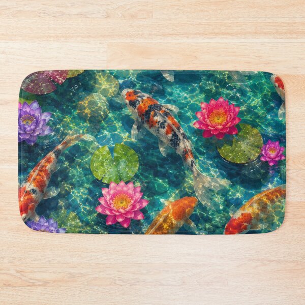 Item preview, Crystal Clear Koi Pond Japanese Water Garden Artwork designed and sold by ArtComixHaven.