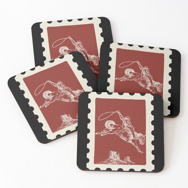 Item preview, Vintage Cowboy Postage Stamp Wild West Lasso Art designed and sold by Dust And Doom.