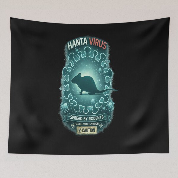 Item preview, Hanta Virus Spread by Rodents | Retro Biohazard Horror T-Shirt designed and sold by CatLovers Studio.