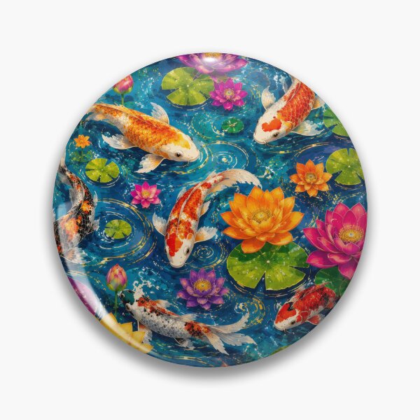 Item preview, Vibrant Koi Pond Lotus Garden Pattern Artwork designed and sold by ArtComixHaven.
