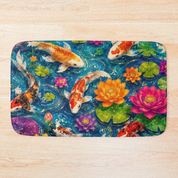 Item preview, Vibrant Koi Pond Lotus Garden Pattern Artwork designed and sold by ArtComixHaven.