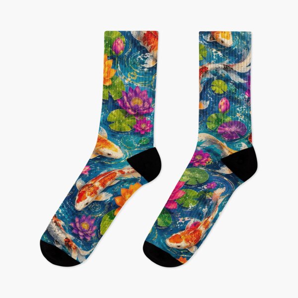 Item preview, Vibrant Koi Pond Lotus Garden Pattern Artwork designed and sold by ArtComixHaven.
