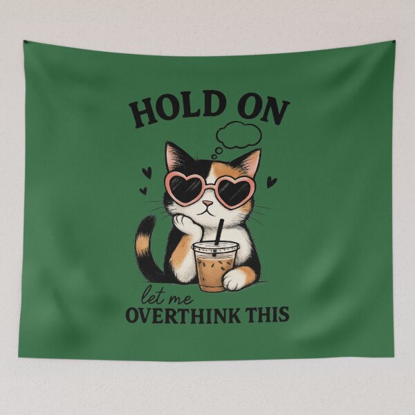 Item preview, Happy Cats Enjoying Cozy Moments Hold On Let Me Overthink These Gifts for Cats Lover designed and sold by MalwasBasket.