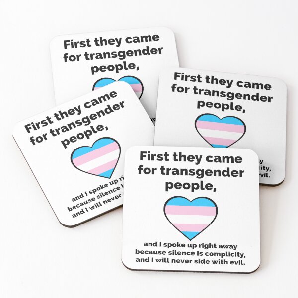 Item preview, Anti fascism poem with transgender flag heart design  designed and sold by Rachel the Artist .