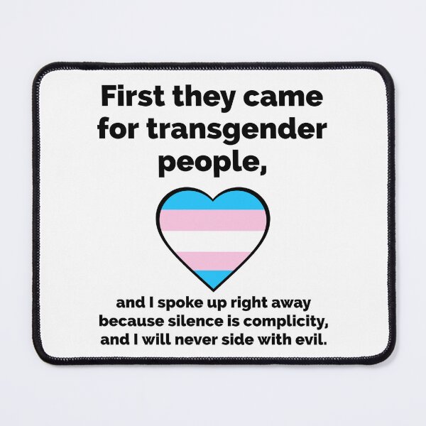 Item preview, Anti fascism poem with transgender flag heart design designed and sold by Rachel the Artist .