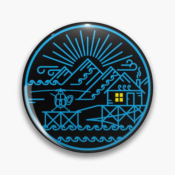 Item preview, Hughes 500C Dock & Pub / Blue Ink designed and sold by AirWaterArt.