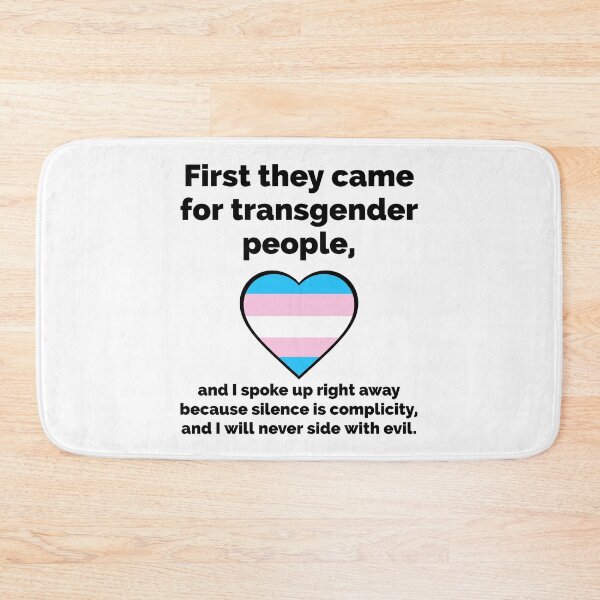 Item preview, Anti fascism poem with transgender flag heart design  designed and sold by Rachel the Artist .