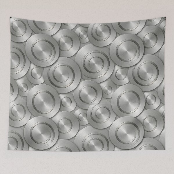 Item preview, Industrial Brushed Silver Metal Swirls Pattern designed and sold by Sybille-Yates.