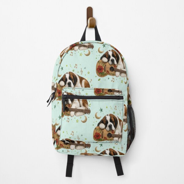 Item preview, Saint Bernard Puppy Sleeping On Acoustic Guitar designed and sold by the artedivino.