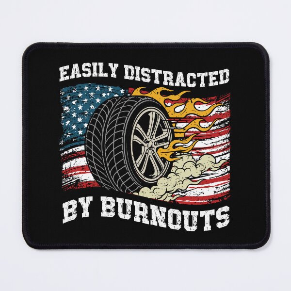 Item preview, Easily Distracted By Burnouts American Flag Muscle Car Racing designed and sold by Dmetalx Art Apparel.