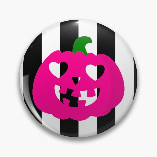 Item preview, pink halloween heart pumpkin striped designed and sold by Gossip Rag.