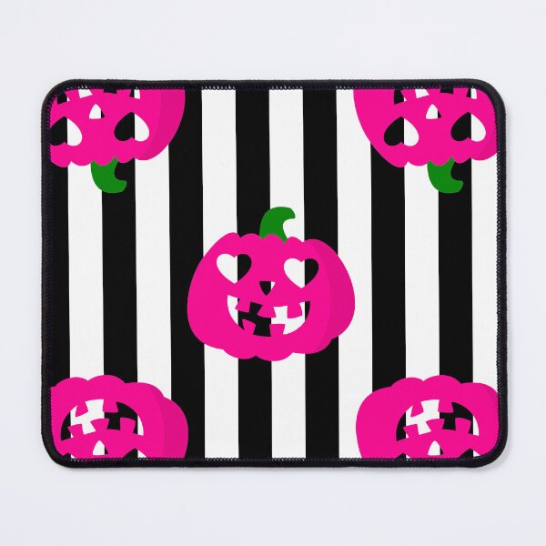 Item preview, pink halloween heart pumpkin striped designed and sold by Gossip Rag.