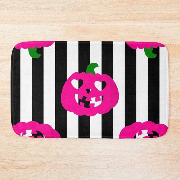 Item preview, pink halloween heart pumpkin striped designed and sold by Gossip Rag.