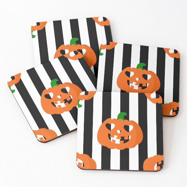 Item preview, orange halloween heart pumpkin striped designed and sold by Gossip Rag.