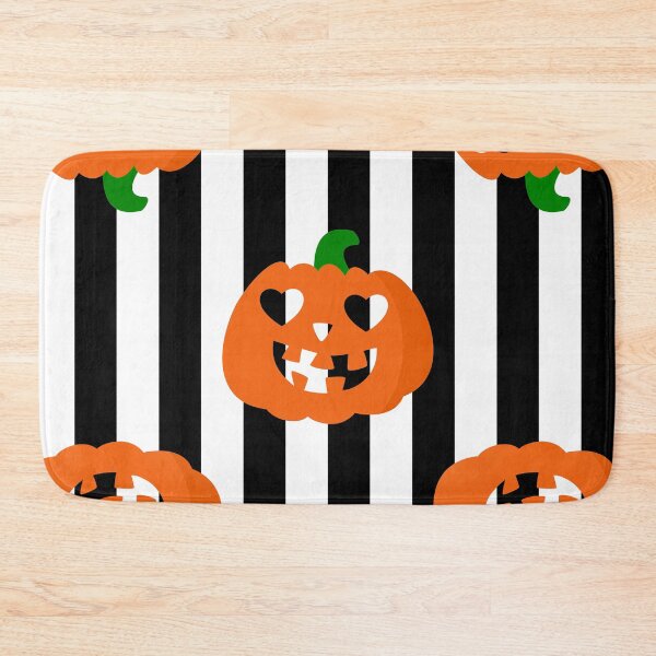 Item preview, orange halloween heart pumpkin striped designed and sold by Gossip Rag.