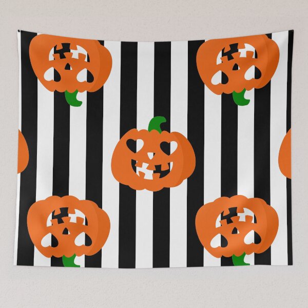 Item preview, orange halloween heart pumpkin striped designed and sold by Gossip Rag.