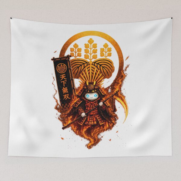 Item preview, Toyotomi Hideyoshi Chibi Ghost Samurai Cute Kawaii Taiko Pixel Art designed and sold by Japan-Ink-Art.