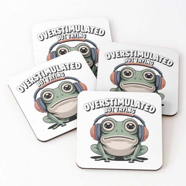 Item preview, Overstimulated But Trying Frog designed and sold by PrintologyAura.