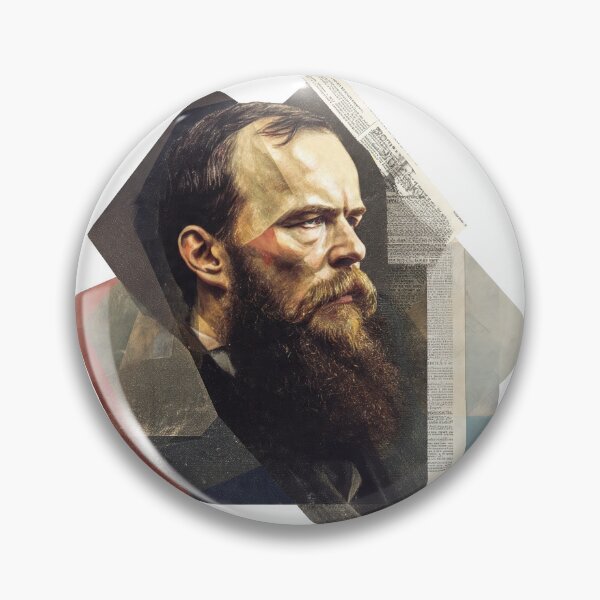 Item preview, Dostoevsky – Literary Collage Portrait Art Print | Russian Literature Philosophy Poster designed and sold by OzzFrequency.