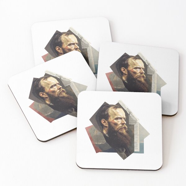 Item preview, Dostoevsky – Literary Collage Portrait Art Print | Russian Literature Philosophy Poster designed and sold by OzzFrequency.