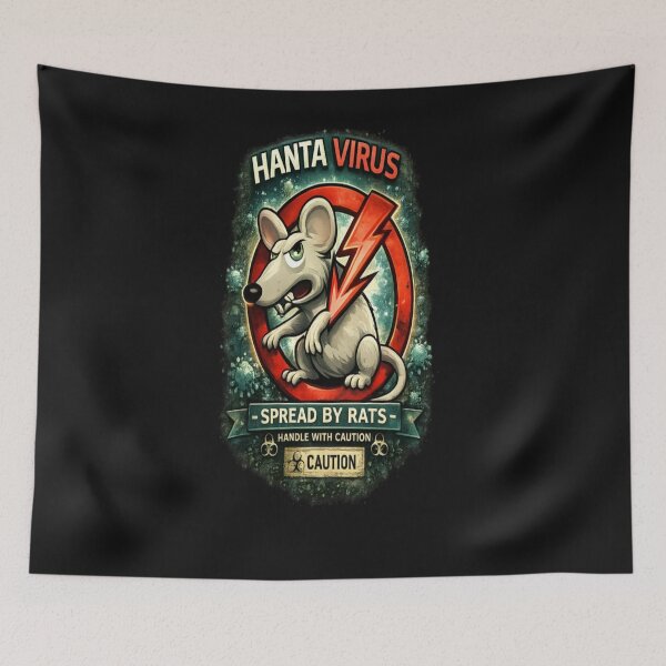 Item preview, Hantavirus Warning Vintage Horror Design designed and sold by CatLovers Studio.