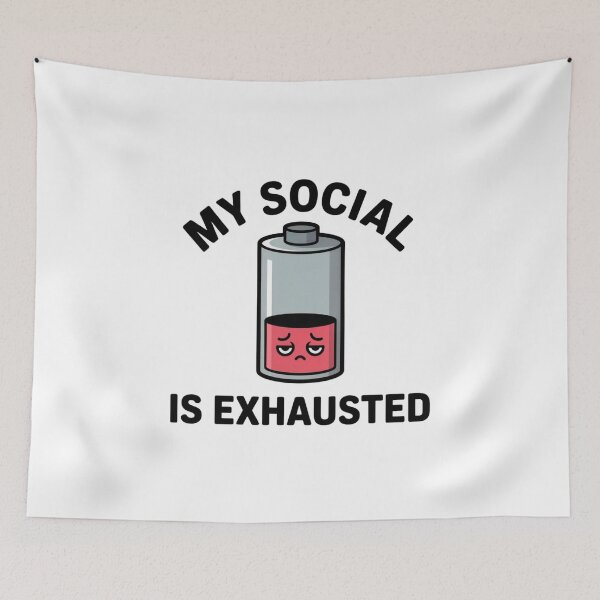 Item preview, Funny Social Battery Exhausted Introvert Sticker designed and sold by Mr-wow.