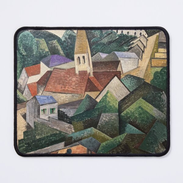Item preview, Cubist Landscape Painting Village Scene for Modern Art Lovers designed and sold by RickE.