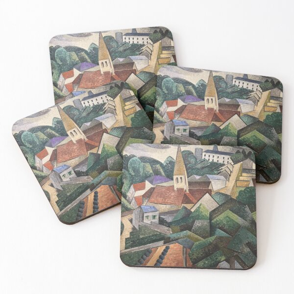 Item preview, Cubist Landscape Painting Village Scene for Modern Art Lovers designed and sold by RickE.