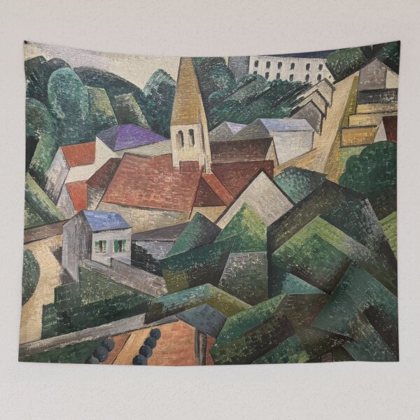 Item preview, Cubist Landscape Painting Village Scene for Modern Art Lovers designed and sold by RickE.