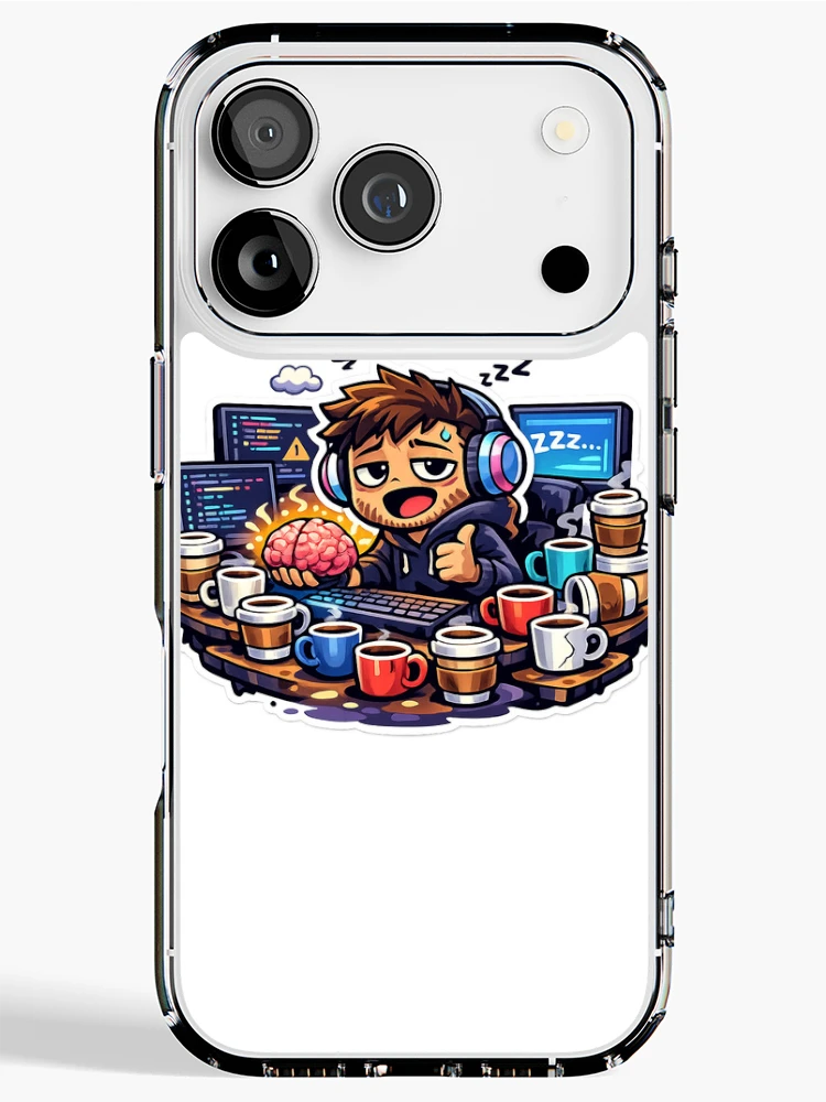 Thumbnail 1 of 5, iPhone Case, tired programmer designed and sold by Rikkimaru07.