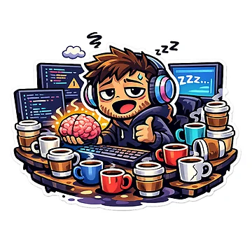 Artwork thumbnail, tired programmer by Rikkimaru07