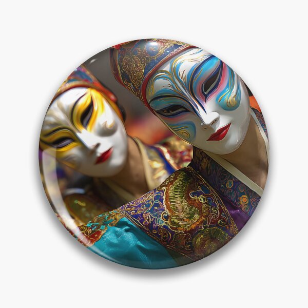 Item preview, Vibrant Traditional Dance with Colorful Masks designed and sold by Artessie.