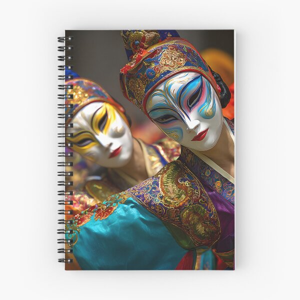 Item preview, Vibrant Traditional Dance with Colorful Masks designed and sold by Artessie.