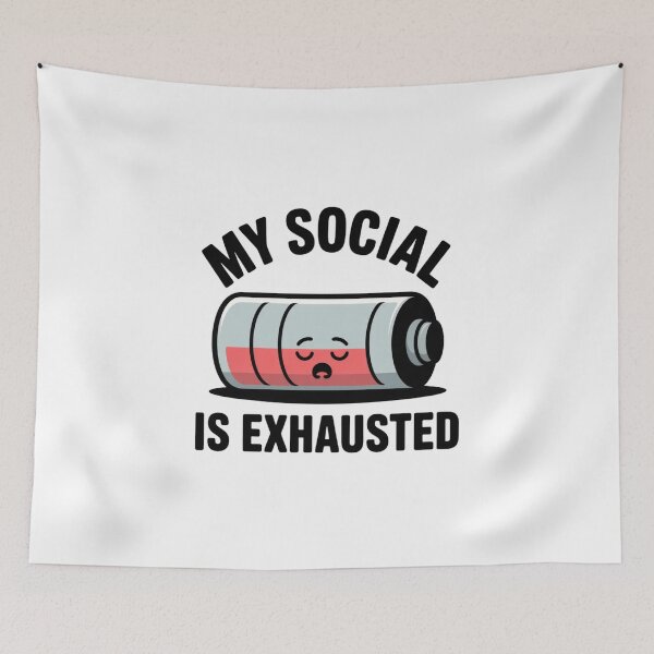 Item preview, Relatable Empty Battery Social Energy Art designed and sold by Mr-wow.