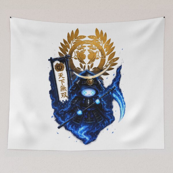 Item preview, Date Masamune Chibi Ghost Samurai Cute Kawaii One Eyed Dragon Pixel Art designed and sold by Japan-Ink-Art.