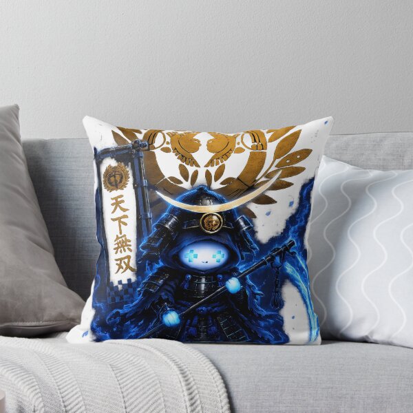 Item preview, Date Masamune Chibi Ghost Samurai Cute Kawaii One Eyed Dragon Pixel Art designed and sold by Japan-Ink-Art.