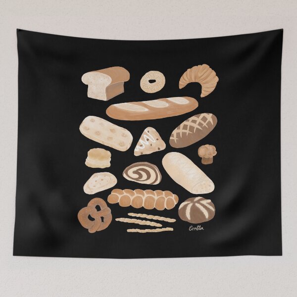 Item preview, Bread Banquet - Different Types of Bread - black background designed and sold by EcoElsa.