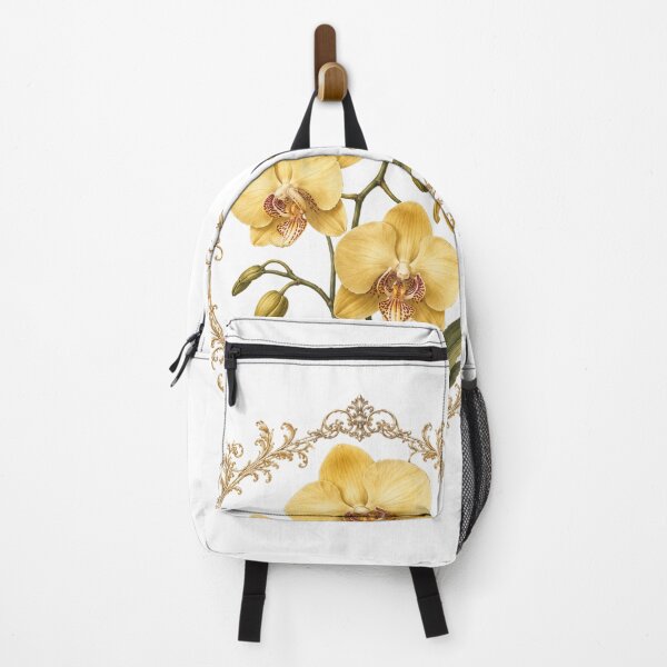 Item preview, Vintage Yellow Orchid with Gold Filigree Frame | Elegant Botanical Floral Art designed and sold by Joyfulfabric.
