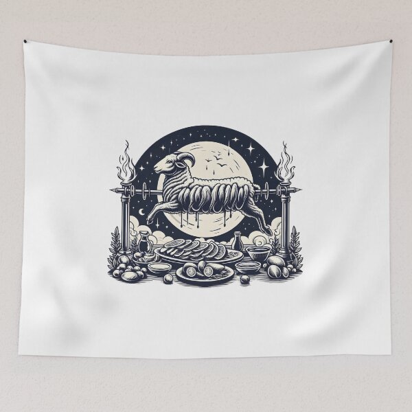 Item preview, Paschal Lamb Feast Moonlit Illustration designed and sold by Apex Designs.