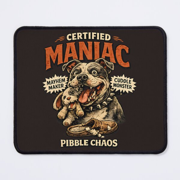 Item preview, Certified Maniac Funny Pitbull Shirt | Pibble Meme Chaos Dog Graphic Tee designed and sold by Irysek.